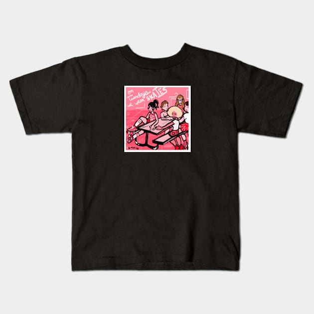 On Tuesdays We Wear Skates Kids T-Shirt by DixxieMae